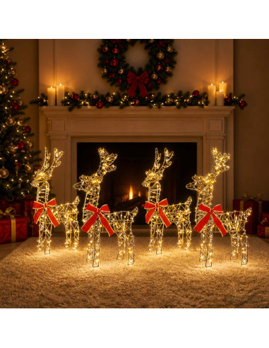 Renna di Natale 4 pz 360 LED Bianco caldo 33 x 12 x 55 cm