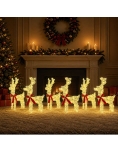 Renna di Natale 6 pz 160 LED Bianco caldo 33 x 12 x 55 cm