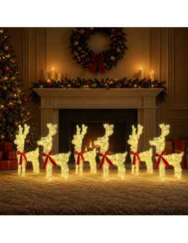 Renna di Natale 6 pz 160 LED Bianco caldo 33 x 12 x 55 cm