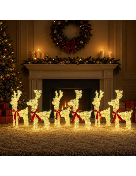 Renna di Natale 6 pz 160 LED Bianco caldo 33 x 12 x 55 cm