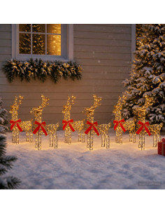 Renna di Natale 6 pz 360 LED Bianco caldo 33 x 12 x 55 cm