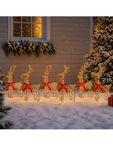 Renna di Natale 6 pz 360 LED Bianco caldo 33 x 12 x 55 cm