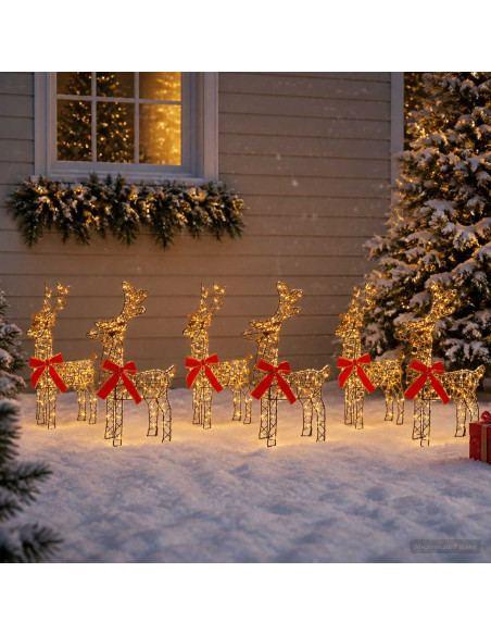 Renna di Natale 6 pz 360 LED Bianco caldo 33 x 12 x 55 cm