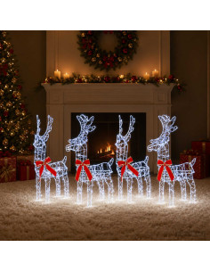 Renna di Natale 4 pz 360 LED Bianco freddo 33 x 12 x 55 cm