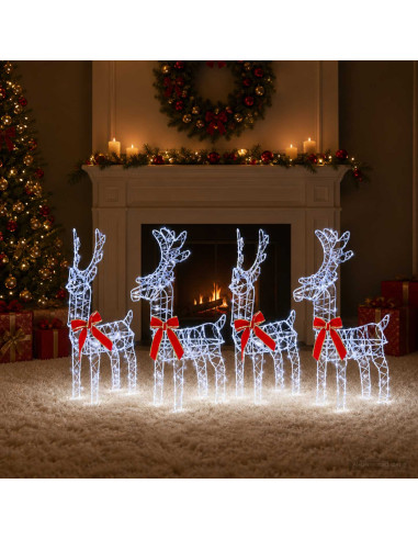 Renna di Natale 4 pz 360 LED Bianco freddo 33 x 12 x 55 cm