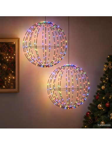 Luce a punta di Natale 2 pz 384 LED RGB Diametro 60 x 63 cm