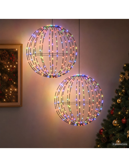 Luce a punta di Natale 2 pz 384 LED RGB Diametro 60 x 63 cm