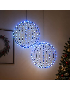 Luce a punta di Natale 2 pz 384 LED Blu Diametro 60 x 63 cm