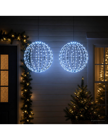 Luce a punta di Natale 2 pz 320 LED Blu Diametro 50 x 52 cm