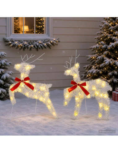 Renna di Natale 2 pz 40 LED Bianco caldo