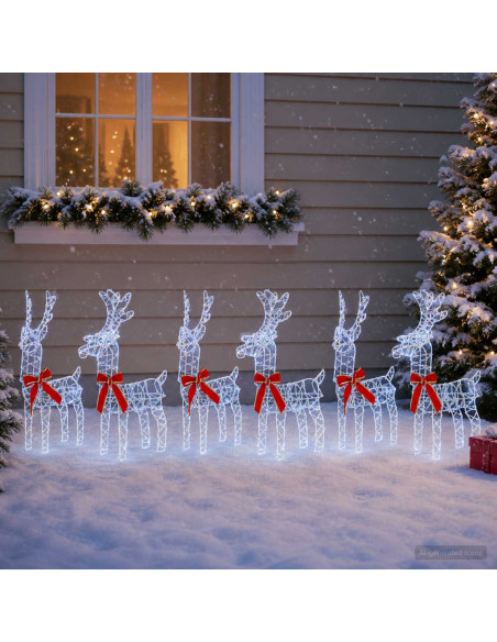 Renna di Natale 6 pz 360 LED Bianco freddo 33 x 12 x 55 cm
