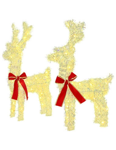 Renna di Natale 4 pz 160 LED Bianco caldo 33 x 12 x 55 cm