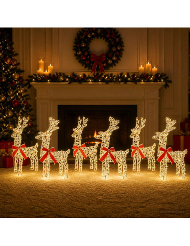 Renna di Natale 6 pz 360 LED Bianco caldo 33 x 12 x 55 cm