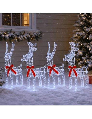 Renna di Natale 4 pz 360 LED Bianco freddo 33 x 12 x 55 cm
