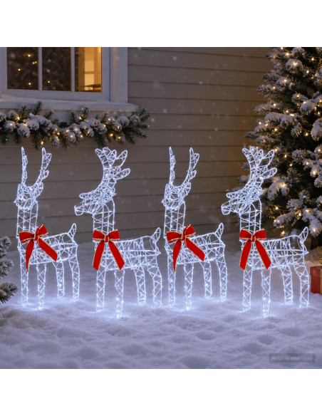 Renna di Natale 4 pz 360 LED Bianco freddo 33 x 12 x 55 cm