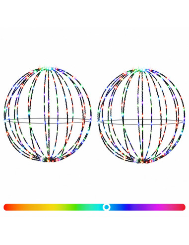 Luce a punta di Natale 2 pz 384 LED RGB Diametro 60 x 63 cm