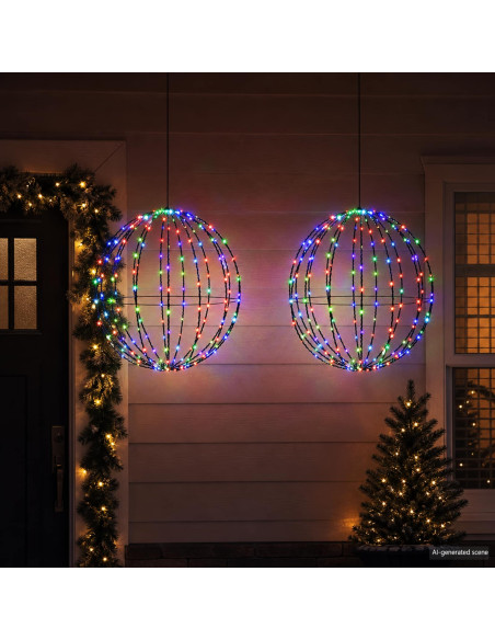 Luce a punta di Natale 2 pz 384 LED RGB Diametro 60 x 63 cm