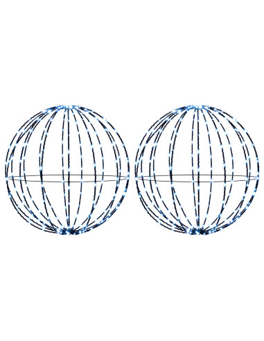 Luce a punta di Natale 2 pz 384 LED Blu Diametro 60 x 63 cm