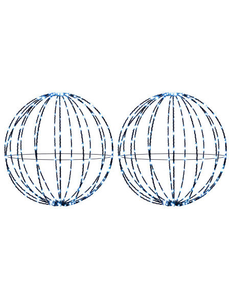 Luce a punta di Natale 2 pz 384 LED Blu Diametro 60 x 63 cm