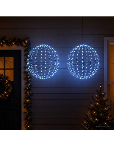 Luce a punta di Natale 2 pz 384 LED Blu Diametro 60 x 63 cm