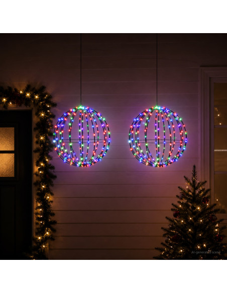 Luce a punta di Natale 2 pz 320 LED RGB Diametro 50 x 52 cm