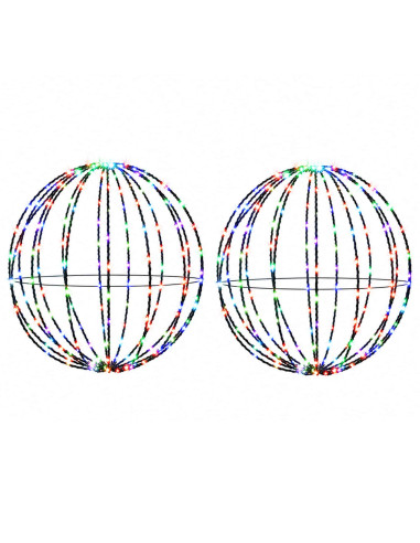 Luce a punta di Natale 2 pz 192 LED Multicolore