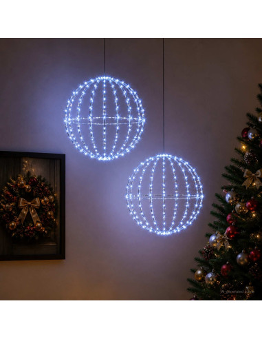 Luce a punta di Natale 2 pz 192 LED Blu Diametro 30 x 32 cm