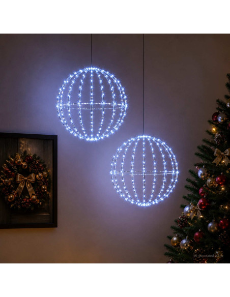 Luce a punta di Natale 2 pz 192 LED Blu Diametro 30 x 32 cm
