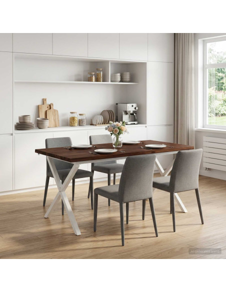 Tavolo da pranzo con bordo vivo 160 x 80 x 75 cm