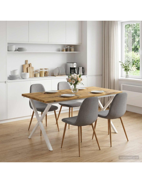 Tavolo da pranzo con bordo vivo 160 x 70 x 75 cm