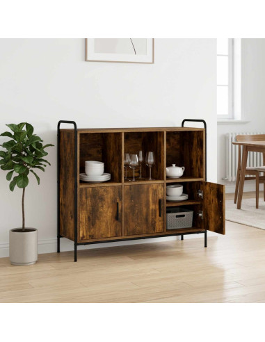Credenza Rovere Fumo 97 x 33 x 81 cm Legno ingegnerizzato