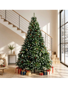 Albero di Natale Artificiale con Rami Pieghevoli 300 cm acciaio