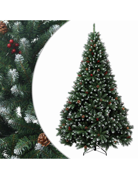 Albero di Natale Artificiale con Rami Pieghevoli 300 cm acciaio