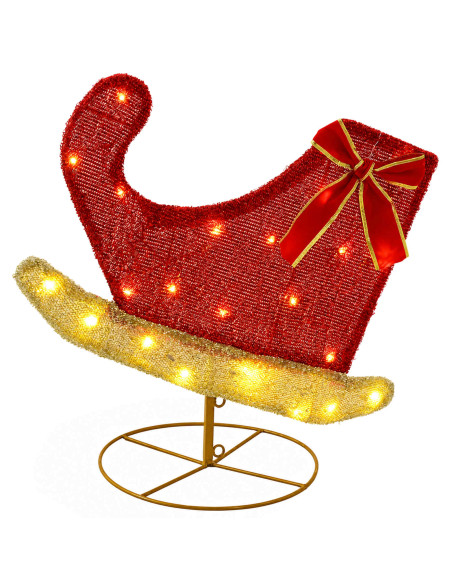 Renna di Natale con slitta 3 pz 72 LED Bianco caldo
