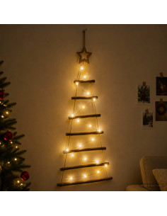 Albero di Natale appeso 90 cm 30 LED Bianco caldo