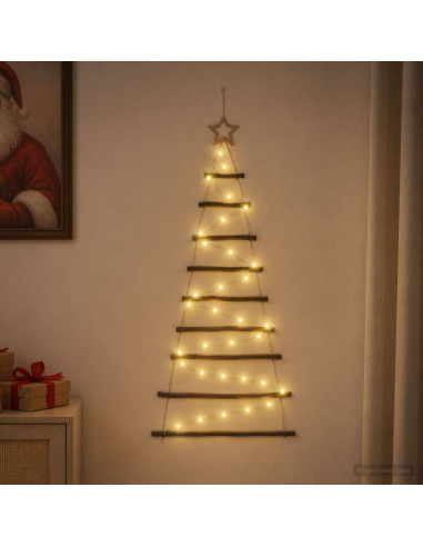 Albero di Natale appeso 120 cm 50 LED Bianco caldo
