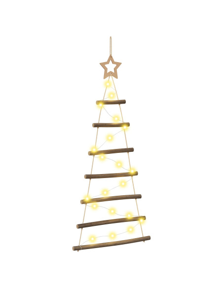 Albero di Natale appeso 90 cm 30 LED Bianco caldo
