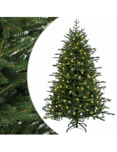 Albero di Natale Artificiale con Rami Pieghevoli 240 cm 300 LED