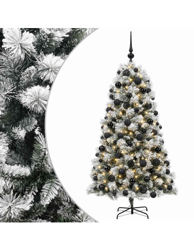 Albero di Natale artificiale con rami snodati e palline 240 cm