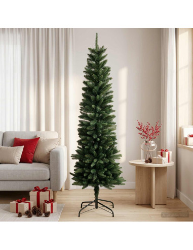 Artificial Slim Christmas Tree 150 cm PE e PVC Verde