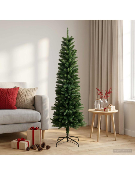 Artificial Slim Christmas Tree 120 cm PE e PVC Verde