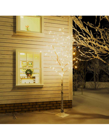 Betulla con LED Bianco Caldo 128 LED 220 cm