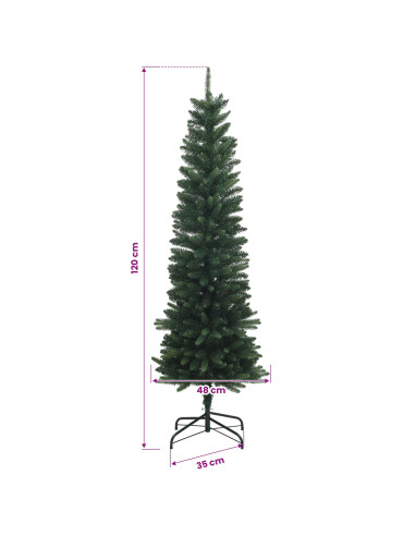 Artificial Slim Christmas Tree 120 cm PE e PVC Verde