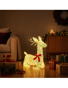 Renna di Natale 3D LOVIISA 140 LED Bianco caldo 55 x 22 x 63 cm