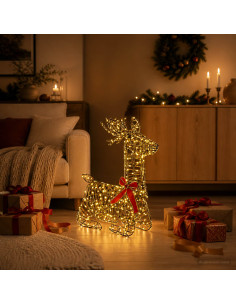 Renna di Natale 3D LOVIISA 280 LED Bianco caldo 55 x 22 x 63 cm