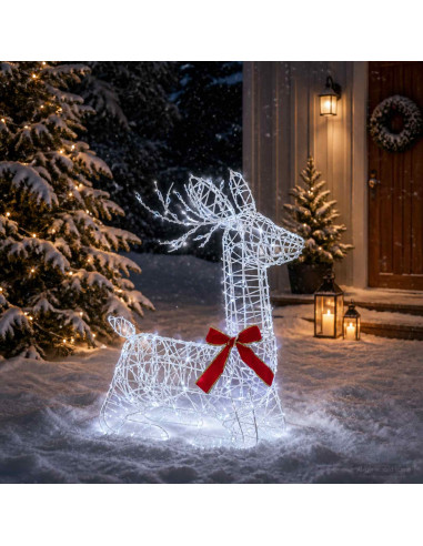 Renna di Natale 3D LOVIISA 280 LED Bianco freddo