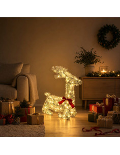Renna di Natale 3D LOVIISA 140 LED Bianco caldo 55 x 22 x 63 cm