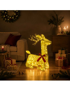 Renna di Natale 3D LOVIISA 140 LED Bianco caldo 55 x 22 x 63 cm
