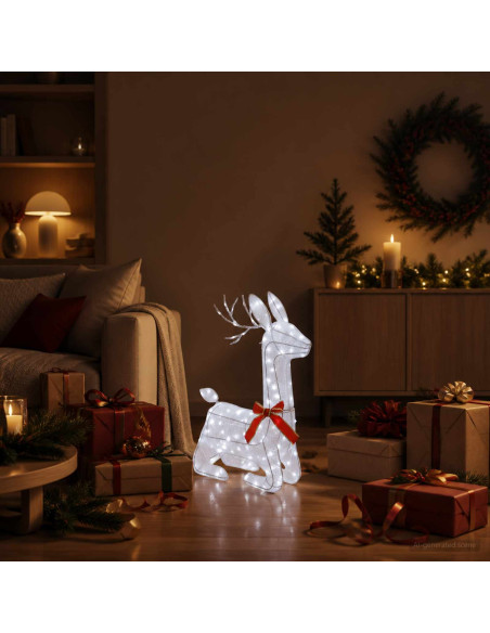 Renna di Natale 3D LOVIISA 140 LED Bianco freddo