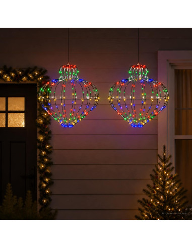 Luce a punta di Natale 2 pz 384 LED Multicolore